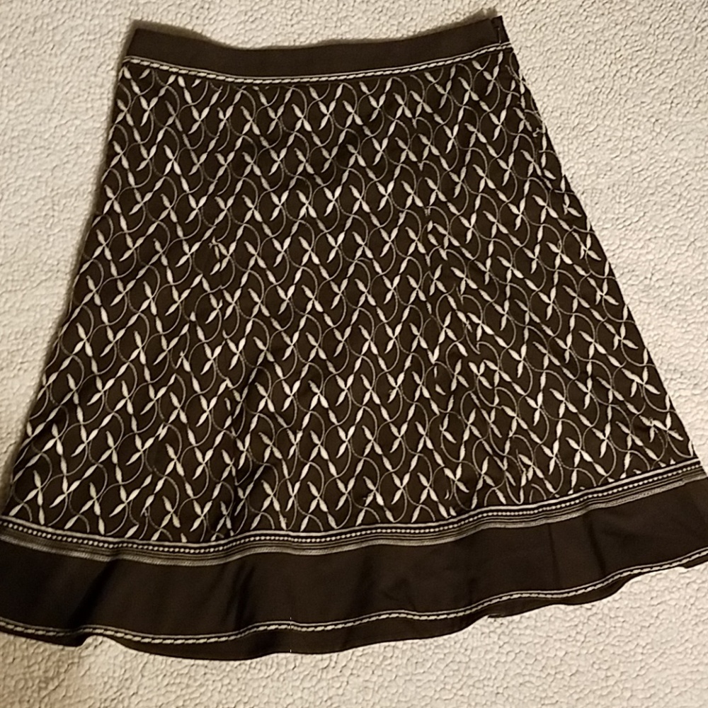 Ann Taylor Brown and White Maxi Skirt
